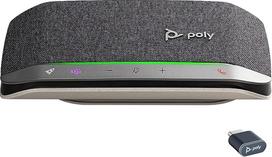 "Poly Sync 20+" asmeninis nešiojamasis "Bluetooth" konferencijų garsiakalbis (Plantronics) - aido / triukšmo mažinimas - suderinamas su USB-C "Bluetooth" adapteriu: "Teams" (sertifikuota), "Zoom", "PC", "Mac", mobilusis telefonas