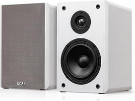 "Pyle" 6,5 colio knygų lentynos garsiakalbiai, pora laidinių knygų lentynos garsiakalbių su sieniniais laikikliais, 2 krypčių HiFi namų kino sistema su popieriniu kūgiu ir minkštu kupolo garsiakalbiu, kompaktiškas dizainas, 11,5 x 7,5 x
