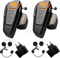 "Qaurora BT-S2" 1000 m "Bluetooth" ausinės Vandeniui atsparus BT motociklo motociklininko šalmas "Intercom" ausinės 2 arba 3 vairuotojams ir 2,5 mm garso įrašas "Walkie Talkie" GPS laisvų rankų MP3 grotuvui FM radijui (2 pakuotės)