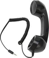 "Retro" telefono ragelis, pakaitinis "Retro" telefono ragelis, nešiojamasis telefono imtuvas, universalus išmaniesiems telefonams, kompiuteriams su 3,5 mm ausinių lizdu (juodas)
