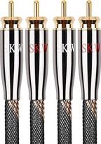"SKW Audiophiles" RCA garso kabelis, 2 x RCA į 2 x RCA kabelį su OD 6 mm audiofiliniu RCA kabeliu (3M, juodas)