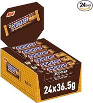 "Snickers" kreminis žemės riešutų sviestas, šokolado biri pakuotė, pieniškas šokoladas, dvigubas batonėlis, 24 x 36,5 g