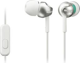 "Sony MDREX110APW.CE7" gilaus boso ausinės su išmaniojo telefono valdikliu ir mikrofonu - metalinės baltos spalvos