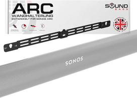 "Sound bass Arc" sieninis laikiklis, juodas, suderinamas su "Sonos Arc" ir "Arc Ultra", reguliuojamo gylio, visi tvirtinimo priedai įtraukti į komplektą, sukurtas Jungtinėje Karalystėje