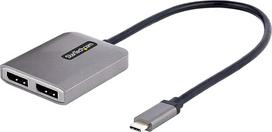 "StarTech. com" USB-C ir dvigubo DisplayPort 1.4 adapteris, USB-C kelių monitorių MST šakotuvas, dvigubas 5K 60Hz DP nešiojamųjų kompiuterių ekrano ilgintuvas / daliklis, HDR, ypač ilgas integruotas kabelis, tik "Windows" (MST14CD122DP)
