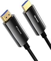 "Stouchi" 8K HDMI optinis kabelis, 10 m, HDMI 2.1 kabelis, 48Gb/s itin didelės spartos, į sieną, CL3 klasės, AOC, 8K @ 60 Hz, 4K @ 120 Hz / 144 Hz, dinaminis HDR, eARC, Dolby, HDCP2.2, suderinamas su PS5, "Xbox Series X", kompiuteriu, televizoriumi