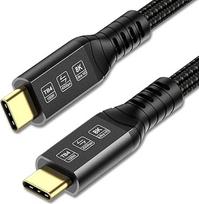 "Thunderbolt 4" kabelis 2 m, USB C "Thunderbolt" kabelis Perdavimo sparta 40Gbps / 8K @ 60 Hz ekranas / 100 W įkrovimas "iPhone 15 Pro/Max Macbook Air/Pro M1 M2, "Mac Studio", "Studio Display" ir kt.