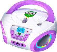 "TinyGeeks Tunes Kids Boombox" CD grotuvas vaikams + FM radijas + baterijos + violetinis radijas - su garsiakalbiais vaikams ir mažiems vaikams - violetinis