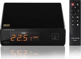 "Topping E30 II DAC HiFi" 2 x AK4493S stiprintuvas Tiesioginis režimas MQA dekodavimas USB/Coax/Opt įėjimams Stereofoninis skaitmeninis garso dekoderis PCM 32 bitų 768 kHz DSD512 gimtoji juoda