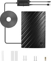 "Vecys" TV antena išmaniajam televizoriui 25 dBi ATSC skaitmeninės televizijos vidaus antena su USB stiprintuvu ir F moteriškos lyties adapteriu 500 mylių namų DVB-T2 TV antena RG174 16,4 pėdų ilgio koaksialinis kabelis, skirtas 4K 720p 1080p