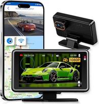 "WiFi Dash Cam" automobilinė vaizdo kamera su 1080P priekine kamera, 5 colių IPS monitoriaus priekinis ekranas Skaitmeninis greičio rodinys / kompasas / laiko rodinys / įrašymas, "WiFi Dash Cam" su programėlės valdymu DVR / vaizdo įrašo kilpa
