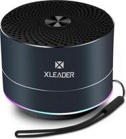 "Xleader" mažas "Bluetooth" garsiakalbis, mini muzikos dėžutė, IPX7 vandeniui atsparus, 5 W skaidrus garsas ir sodrūs bosai, 12 val. atkūrimo laikas, su RGB žibintais, siurbimo maišeliu, silikoniniu dirželiu, skirtas dušui, biurui, dovanoms, juodas