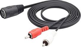 "zdyCGTime" 7 kontaktų DIN MIDI prailginimo kabelis, DIN 7 kontaktų moteriškos lyties į 2 RCA vyriškos lyties garso adapterio kabelis, suderinamas su "Bang & Olufsen", "Naim", "Quad Stereo" sistemomis (1,5 m)