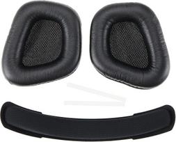 1 pora ausų pagalvėlių su galvos juostele, suderinama su "Corsair Void/Void Pro/RGB Elite Wireless Protein Leather Earphones" ausinių pagalvėlėmis, pakeičiančiomis juodą spalvą