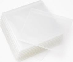 100 skaidrių CD/DVD dėklų pakuotė - polipropileno diskų laikymo maišeliai su skaidriu langeliu, minkšti apsauginiai dėklai CD, DVD, "Blu-ray" diskams