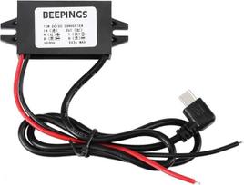 10V-50V USB-C 5V kampinis keitiklis, skirtas prijungti "Beepings" GPS sekimo įrenginį prie transporto priemonės maitinimo šaltinio, kad GPS sekimo įrenginio nebereikėtų įkrauti, kai išsikrauna akumuliatorius.