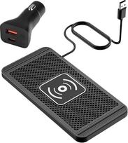 15 W belaidis automobilinis įkroviklis Automobilinis neslystantis belaidis įkrovimo kilimėlis su PD40w QC3.0 belaidžiu įkrovikliu, suderinamas su "iPhone" 15 14 13 12 11Pro "Samsung S24 S23 S22 AirPods" (1 m kabelis)