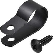 16 mm nailono R tipo kabelių spaustukas Laidų spaustukas su varžtais juodas, 100 vnt.