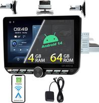 1DIN Android 14 (4G + 64GB) automobilinis radijas su ekranu (10,1 colio), suderinamas su belaidžiu "Apple Carplay" "Android" automobiliniu radiju AM/FM RDS "Bluetooth Navi" GPS "WiFi" C tipo USB Mirror Link