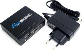 1x2 HDMI skirstytuvas, "Full HD 1080P", 1 in 2 išvestis, HDMI V1.4, tinkamas HD televizoriui, PS3, PS4, "Blu-ray" su maitinimo šaltiniu