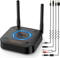 1Mii B06Pro "Bluetooth 5.3" stiprintuvas stereofoniniam ryšiui, HiFi garso adapteris su aptX HD ir mažu vėlavimu, iki 50 m atstumu, Optisch/Koaxial/3,5 mm AUX, 3D Surround