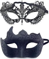 2 venecijietiškų maskarado kaukių pakuotė, kaukių maskarado kaukė, venecijietiška maskarado kaukė, tinka vyrams, moterims, šokiams, vakarėliams
