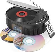 2025 Monodeal CD grotuvas "Bluetooth" ir radijas FM 2 viename, įkraunamas Discman CD grotuvas nešiojamas su garsiakalbiu, palaiko AUX/USB, juodas