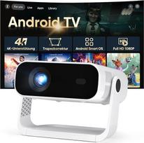 2026 Išmanusis mini projektorius, integruota programėlė, "Android 14", "Full HD 1080P", palaiko 4K dekodavimą, 20000 liumenų, automatinis lizdinės plokštumos koregavimas, "WiFi 6" ir BT5.2, 4K namų kino projektorius mobiliajam telefonui/HDMI