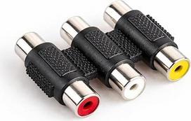 3 Way av RCA Carpenter/Female to Female/Audio Video Coupler Extension Adapter Connector