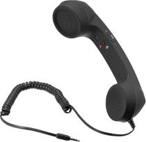 3,5 mm retro telefono imtuvas mikrofonui su garsiakalbiu juodas