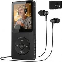 32GB MP3 grotuvas su garsiakalbiu, ausinėmis, "HiFi" muzika, garsiakalbiu, elektronine knyga, įrašymu, 7 valandų baterija, mažas ir klasikinis sportinis MP3 grotuvas su 1,8 colio ekranu, juodas