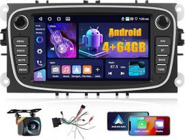 4 + 64GB "Android" 2 DIN automobilinis radijas "Ford Focus C-Max S-Max Mondeo Kuga Galaxy" su belaidžiu "Carplay" "Android" automobiliu, 7 colių IPS jutiklinio ekrano radijas su "Bluetooth 5.0" / GPS / apsisukimo kamera / FM / WiFi / SWC