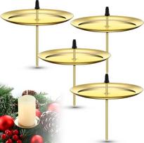 4 kalėdinių advento vainikų žvakių laikiklių pakuotė 7,5 cm / 2,95 colių vainiko metalinis žvakių laikiklis Advento vainiko žvakių kištukas "pasidaryk pats" advento vainiko Kalėdų stalo dekoravimui (auksinis)