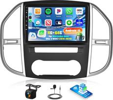 4+64G Android 15 CAMECHO 10 colių automobilinis radijas Mercedes Benz Vito 3 W447 (2014-2020) su belaidžiu Carplay Android automobiliu, GPS navigacijos radijas su jutikliniu ekranu HD su Bluetooth WiFi RDS FM + atbuline eiga
