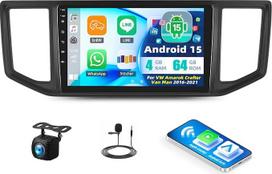 4+64G Android 15 automobilinis radijas VW Amarok Crafter Van Man 2016-2021, 10 colių jutiklinio ekrano radijas su belaidžiu Carplay Android Car Mirror Link/WiFi/Bluetooth/GPS/FM/RDS/EQ/SWC/Rear View Camera