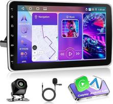 4G + 64G "Motorsi" automobilinis radijas "Android" 15 Stereo radijas 2 DIN su "Carplay" "Android" automobiliu, 10 colių 1280P besisukantis HD jutiklinis ekranas, "Bluetooth 5.0" GPS "WiFi" 32EQ FM/RDS 2USB, palaiko DAB, OBD2
