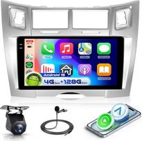 4G 128G VECHTEL 9 colių "Bluetooth" automobilinis radijas "Toyota Yaris/Vizi" 2005-2011 m. "Carplay Android Car", "Android 15", EQ, WiFi GPS, "Mirror Link", RDS/FM radijas 2 DIN su AHD galinio vaizdo kamera
