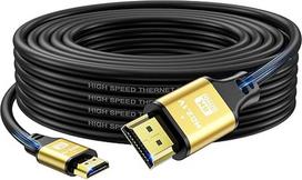 4K HDMI kabelis 15M, 4K@60Hz, 18Gb/s didelės spartos HDMI 2.0 kabelis, Ultra HD, Ethernet garso grąžinimas, vaizdo įrašas 4K, 1080p, 3D, Arc, HDR Suderinamas su Xbox, PS5/PS4, HDTV, nešiojamuoju kompiuteriu (auksinis)