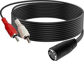 5 kontaktų DIN moteriškos lyties į 2 RCA vyriškos lyties garso kabelis 5 branduolių RCA adapterio jungiamasis kabelis 1,5 m OFC ekranuotas, skirtas CD grotuvams DVD Phonos VCR grotuvui