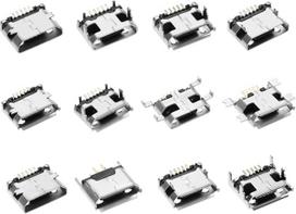 60 vienetų Micro USB B tipo moteriškos lyties 5 kontaktų 180 laipsnių vyriškos lyties moterų adapterio pakeitimas lizdo kištukui