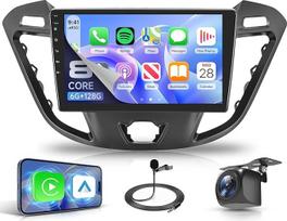 8 branduolių 6+128G "Android" automobilinis radijas "Ford Transit Custom Tourneo 2013-2018" 9 colių belaidis "Carplay" radijas su "Android Car Mirror Link" Bluetooth FM/RDS/EQ/DSP WiFi GPS navigacija 360° panoraminis galinis