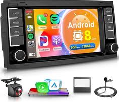 8 branduolių 6G + 128G Android automobilinis radijas VW Touareg 2004-2011 VW Transporter T5 Multivan 2004-2009 Belaidis Carplay Android automobilinis 7 colių radijas su GPS WiFi Bluetooth FM/RDS/DSP EQ/SWC galinio vaizdo kamera