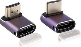 8K HDMI 90 Grad Adapter, Auf- und Abwärtswinkel, HDMI-Stecker auf Buchse, Adapter, 48Gbit/s mit LED-Arbeitsanzeige für Laptop, DVD, TV, Monitore, 2 Stück