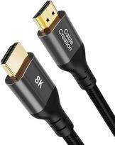 8K HDMI kabelis, 3 m, "CableCreation" itin didelės spartos HDMI kabelis, 48Gb/s, 8K @ 60 Hz, 4K @ 120 Hz, eARC HDR HDCP 2.2 2.3, suderinamas su PS5 PS4 Xbox X serijos Roku TV 4K Sony LG Samsung TV