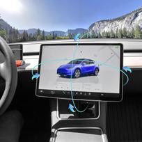 AAMHHM Ekrano pasukamas laikiklis, skirtas "Tesla Model Y 2019-2024" ir "Model 3 2017-2023" kairėn/dešinėn 30° aukštyn/žemyn 15° pasukamas keturiomis kryptimis Aliuminio lydinio Tesla ekrano pasukamas laikiklis