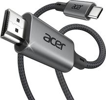 acer USB C ir HDMI kabelis 4K @ 60Hz, suderinamas su "Thunderbolt 3/4", aliuminis + nailonas, C tipo HDMI kabelis, skirtas "iPhone 15/16 Pro Max", "MacBook iPad Pro/Air", "iMac", "Surface Book 2", "Samsung S24", "Pixelbook" ir kt. -3 m