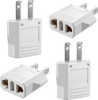 Adapteris JAV/Kanada/Japonija/Meksikas/Tailandas, EU-US, kompakter Reiseadapter 250 V, Universal-Konverter für Geräte mit USA, Weiß, 4 Stück