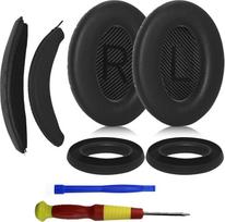 Aiivioll Ausų pagalvėlės + silikoninės ausų pagalvėlės + galvos juostos dangtelis + galvos juostos keitimo rinkinys "Bose QuietComfort 35 QC35 QC35 QC35II" ausinėms, kurias lengva įdiegti, juodos spalvos