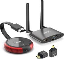 AIMIBO AIMIBO AIMIBO belaidis HDMI siųstuvas ir imtuvas 4K/5G, "2-in-1" HDMI belaidis USB-C/HDMI siųstuvas ir imtuvas, 165 pėdų/50 m vaizdo transliacija su HDMI/VGA dvigubu ekranu HDTV, sąrankos dėžute, "SkyQ