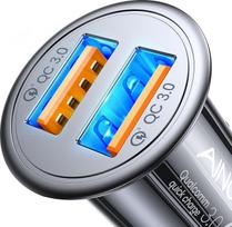 AINOPE Automobilinis USB įkroviklis, skirtas cigarečių žiebtuvėliui, dvigubas QC3.0 prievadas